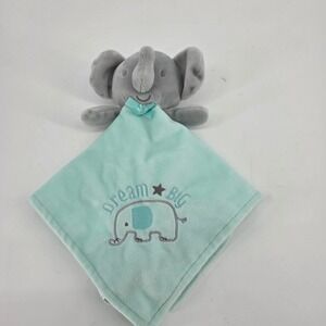 Baby Starters Elephant Dream Big Mint Green Satin Back Lovey Security Blanket